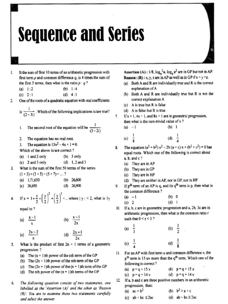 Seq Series Test | PDF | Mean | Angle