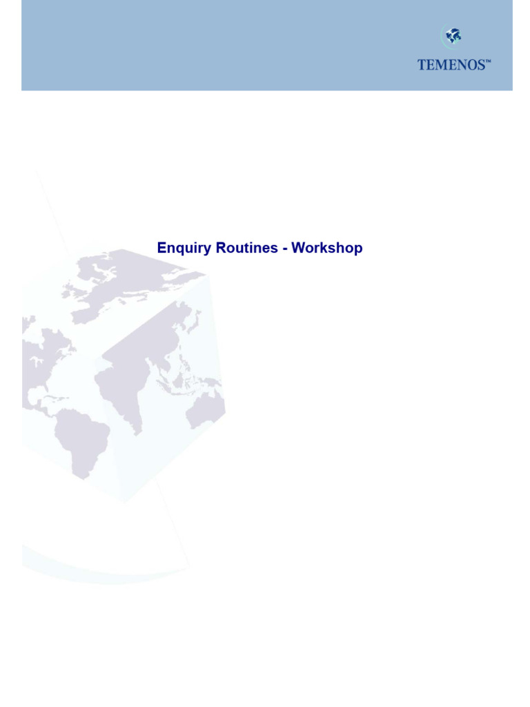Enquiry Routines Workshop Guide | PDF | Currency | Foreign Exchange Market