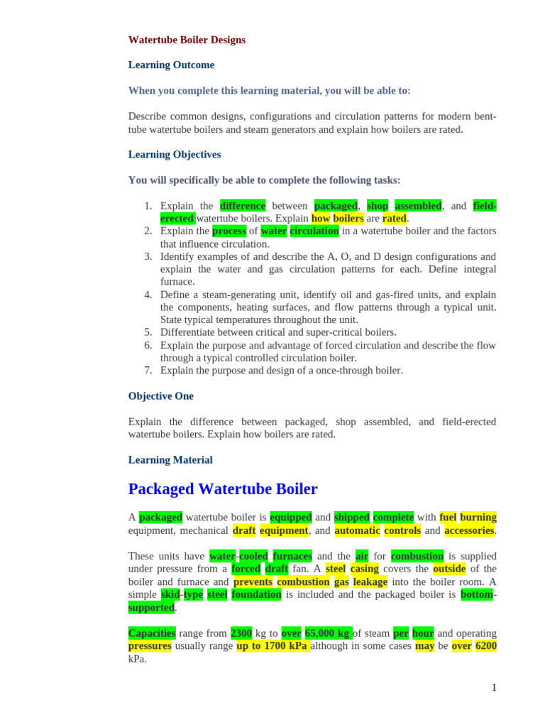 Watertube Boiler Design Overview | PDF | Boiler | Steam