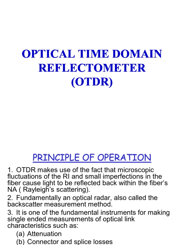 OTDR | PDF | Optical Fiber | Attenuation