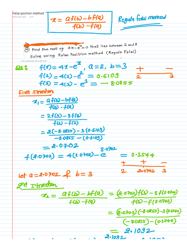 False Position Method Pdf