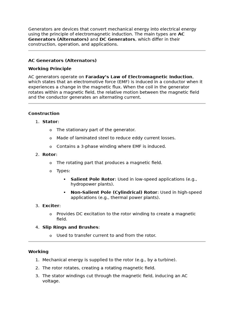 ac dc generators | PDF | Electromagnetic Induction | Electric Generator