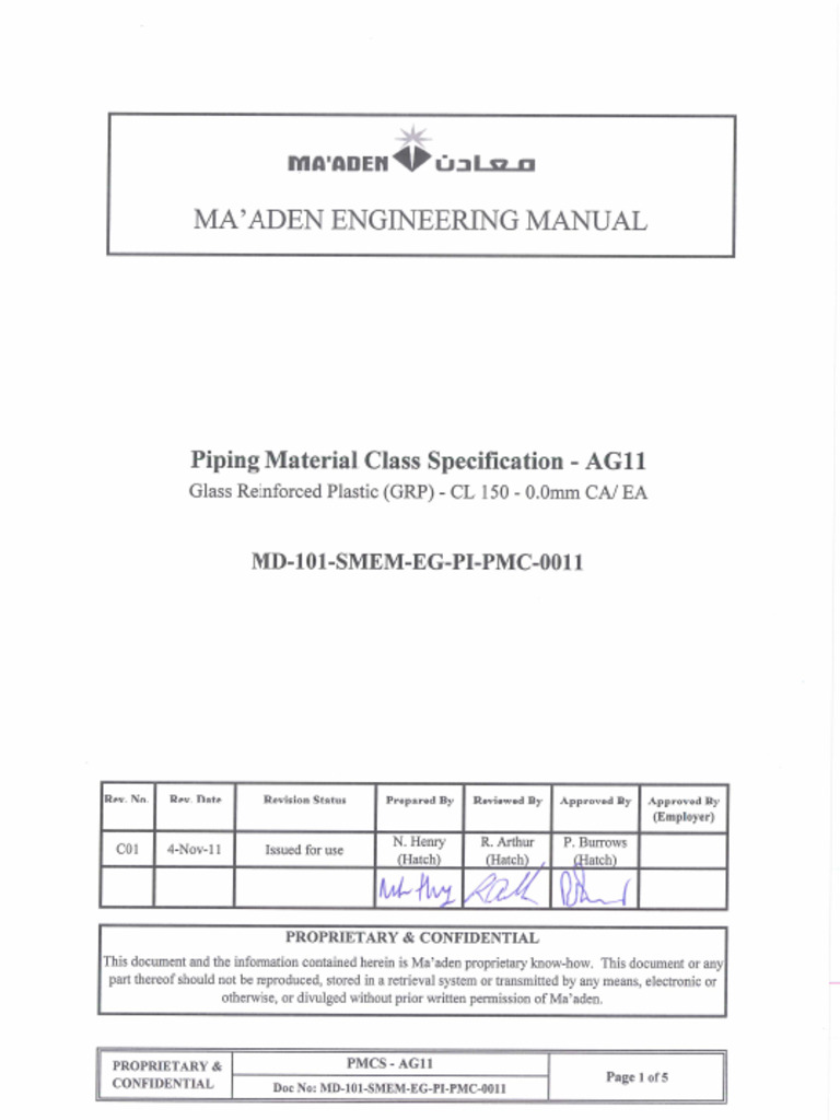 MD 101 Smem Eg Pi PMC 0011 New | PDF | Pipe (Fluid Conveyance) | Materials