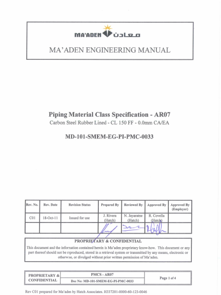 MD 101 Smem Eg Pi PMC 0033 - Ar07 | PDF | Pipe (Fluid Conveyance ...