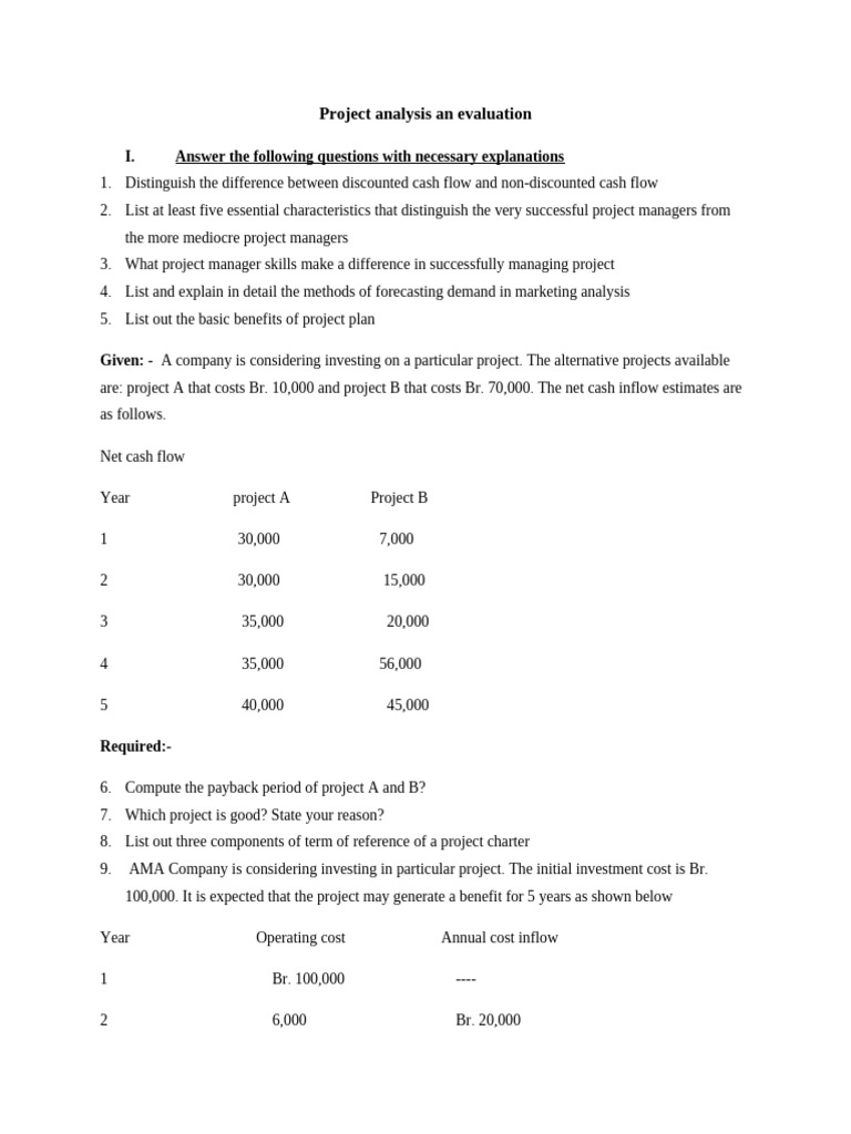 Project Analysis An Evaluation (2017 - I) | PDF | Net Present Value ...