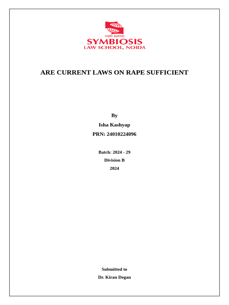 Are Current Laws On Rape Sufficient | PDF | Rape | Crimes