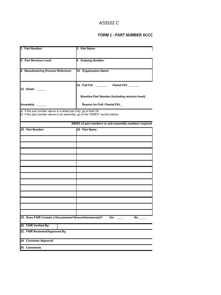 AS9102C_Template | PDF | Software Testing | Software Engineering