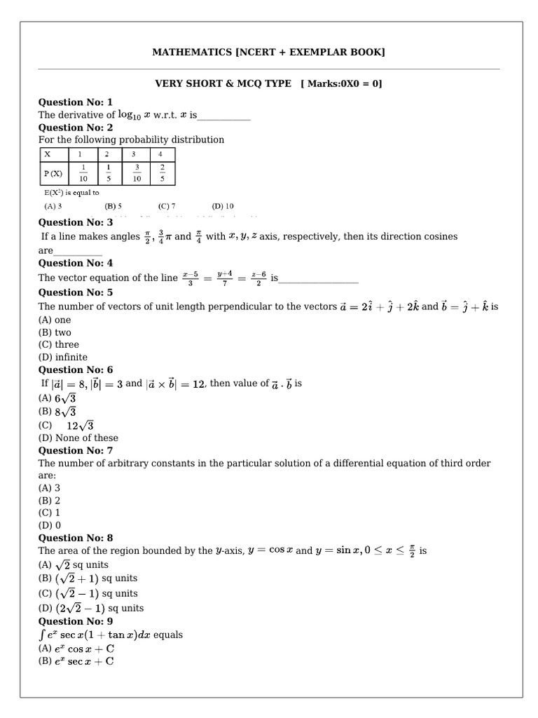 NCERT Mathematics Questions and Solutions | PDF | Function (Mathematics ...