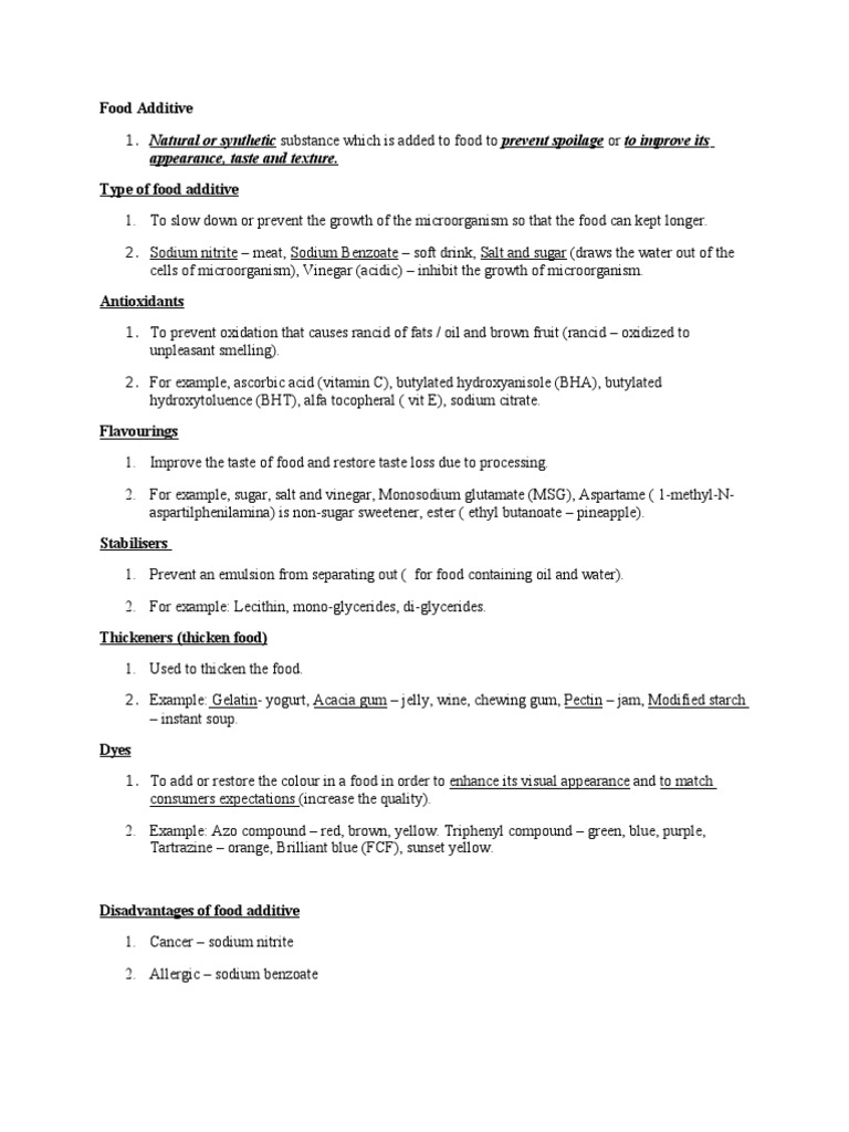Food Additive | Download Free PDF | Stimulant | Foods