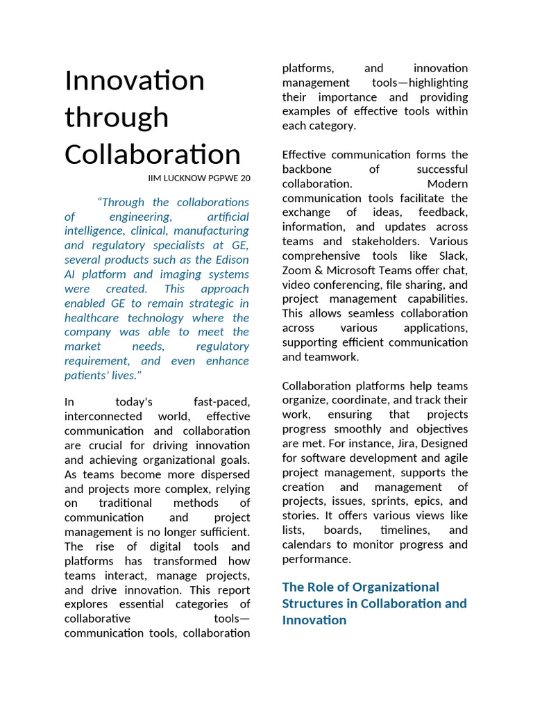 DWO App: Driving Innovation Collaboration | PDF | Innovation ...