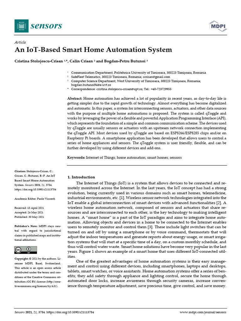 IoT-Based Home Automation with qToggle | PDF | Home Automation ...