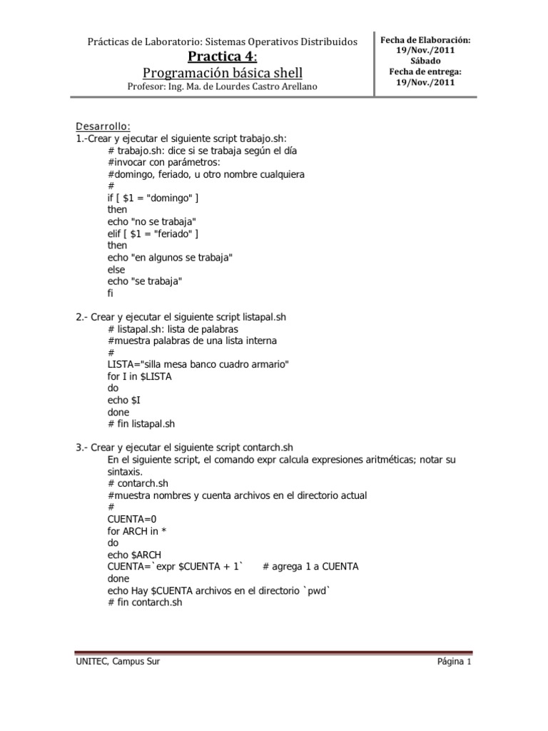 Practica 4-Programacion Shell Basica 12-01-Alumno | PDF | Interfaz de ...