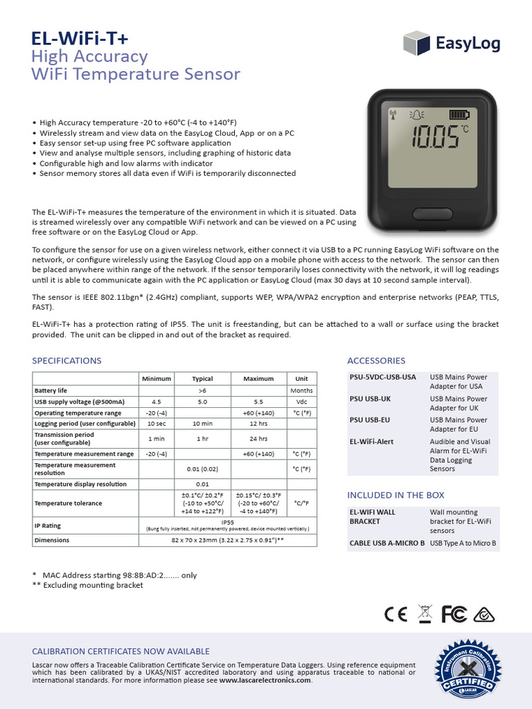 High-Accuracy WiFi Temperature Sensor | PDF | Wi Fi | Usb