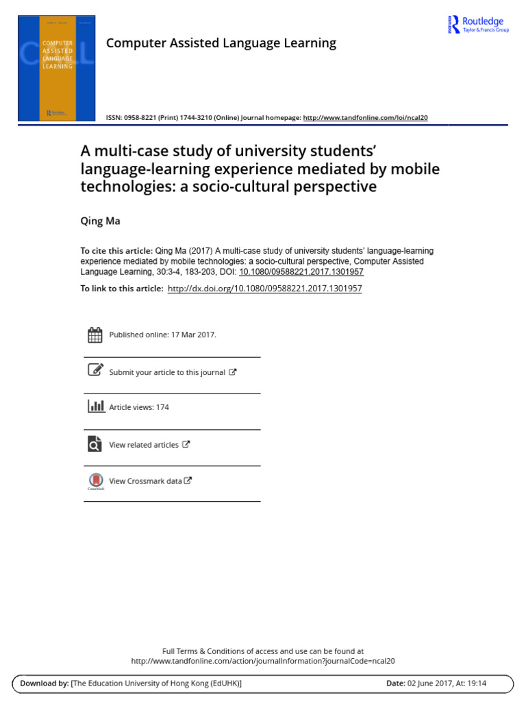 A Multi Case Study of University Student | PDF | Learning | Second ...