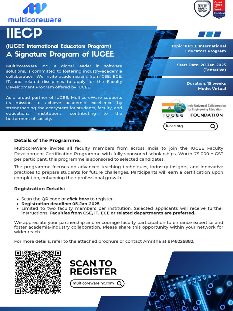 Iucee Faculty Development Program 2025 Pdf