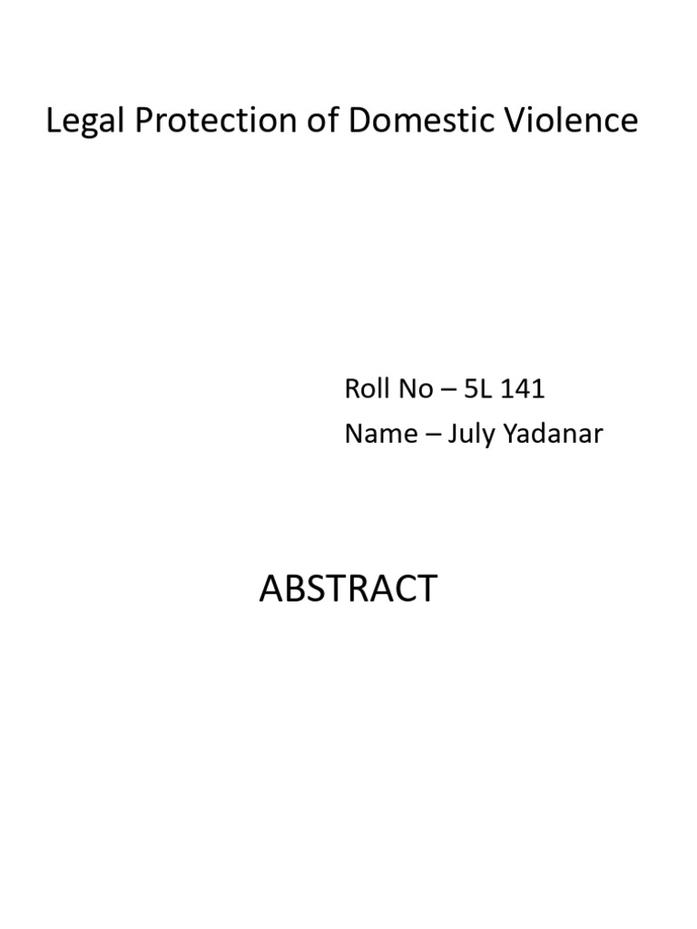 Domestic Violence: Legal Protections and Impact | PDF | Domestic ...