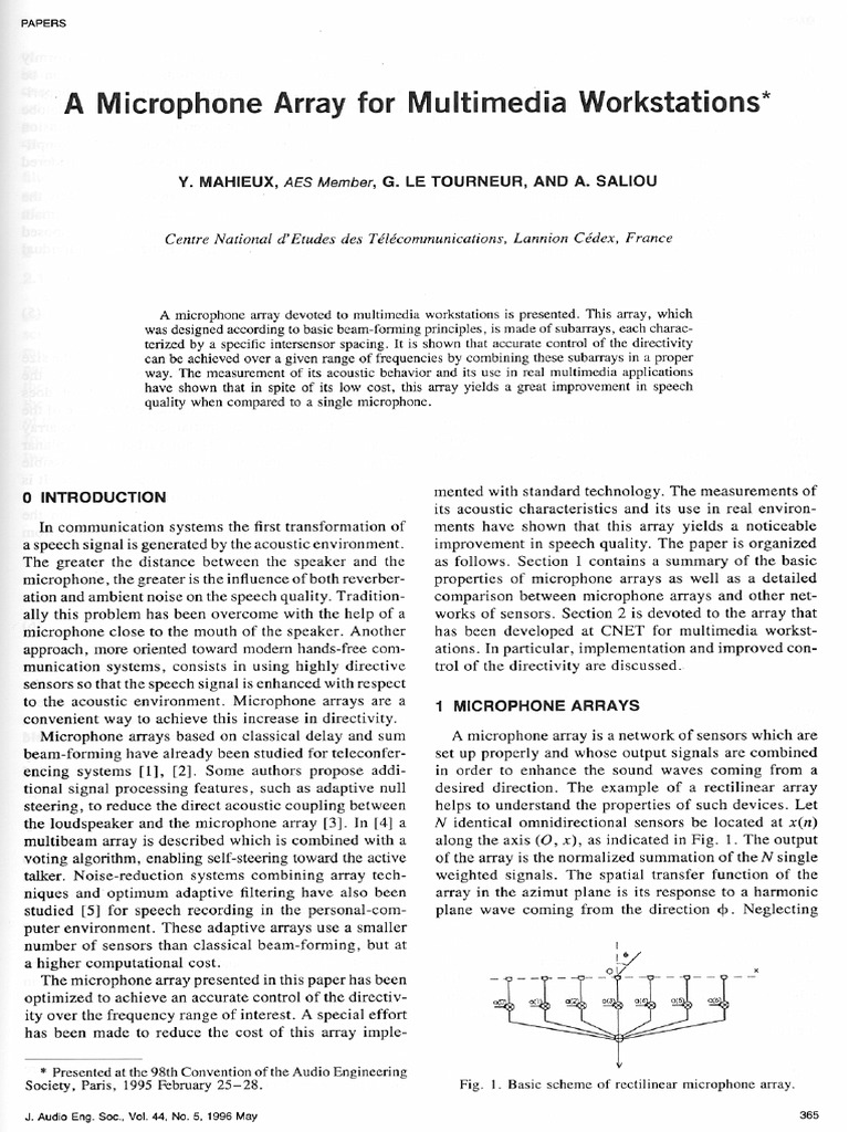 A microphone array for multimedia workstations | PDF