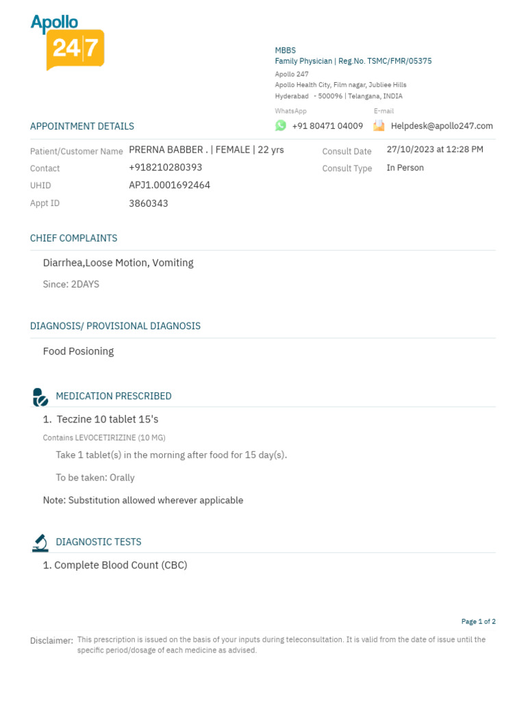 Blood Report Prerna babber | PDF | Medical Prescription | Health Care