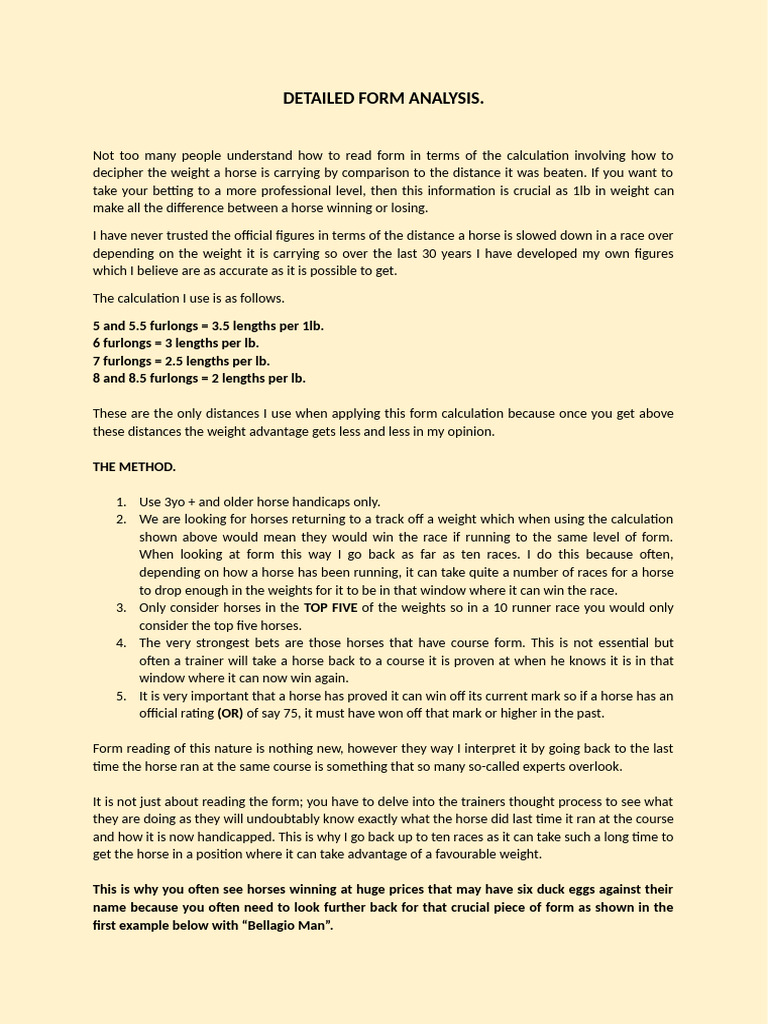 Advanced Horse Racing Form Analysis | PDF | Handicapping | Horse Racing
