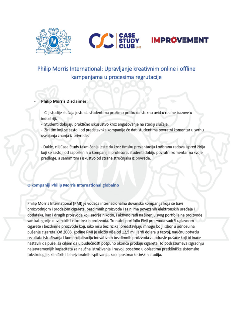 Philip Morris International Case Study | PDF