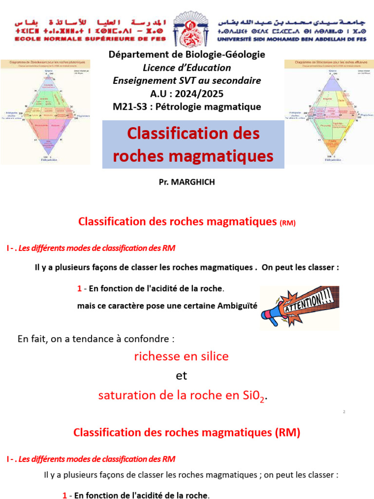 Classification des roches magmatiques | PDF | Roche magmatique | Géologie