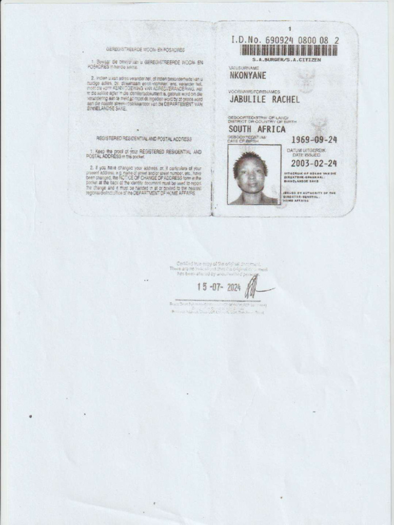 JABULILE S ID - Compressed | PDF