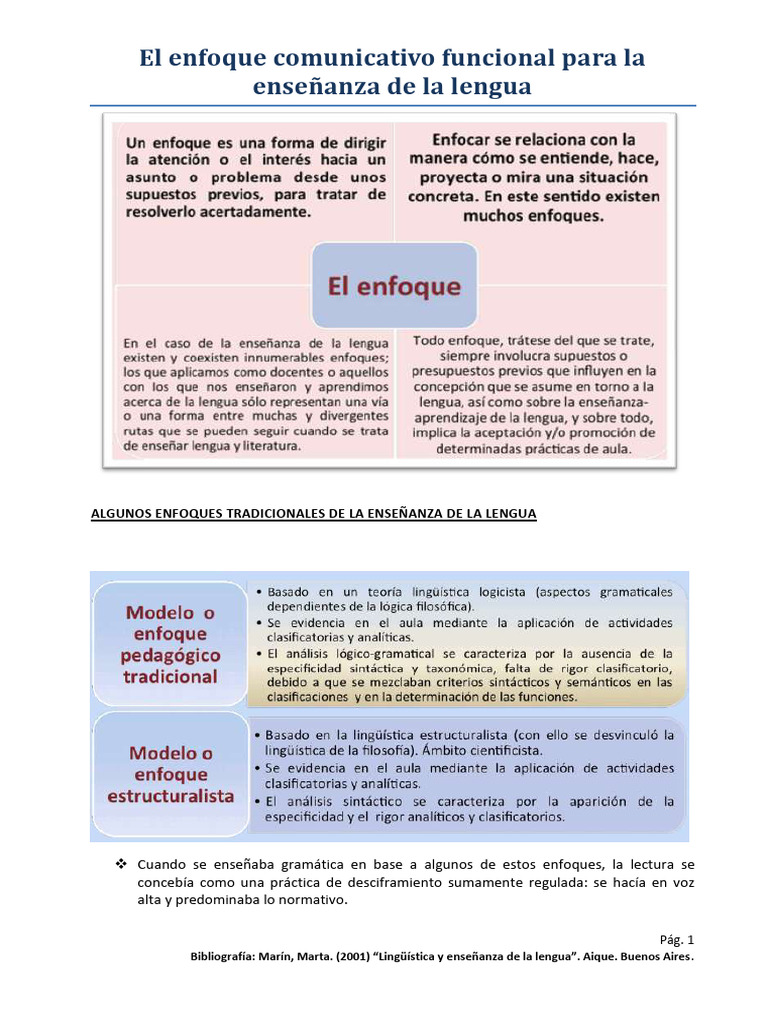 Enfoque comunicativo en enseñanza de lenguas | PDF