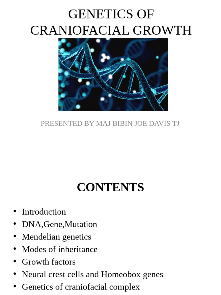 Genetics of Craniofacial Growth | PDF | Dominance (Genetics ...