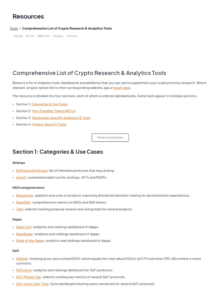 Crypto Research & Analytics Tools | PDF | Cryptocurrency | Applications Of  Cryptography