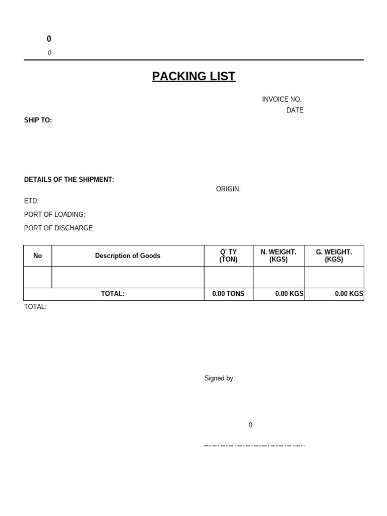 Shipping Invoice and Packing List | PDF