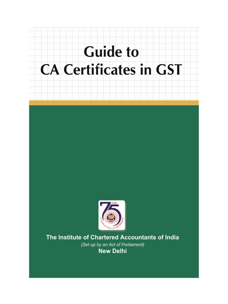 Guide to CA Certificates in GST 12 12 24 PDF Accountant Value
