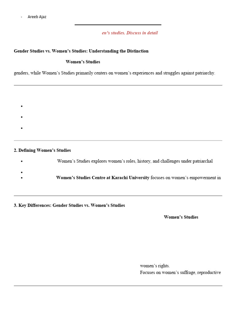 Gender Studies VS Women Studies | PDF | Gender Studies | Gender