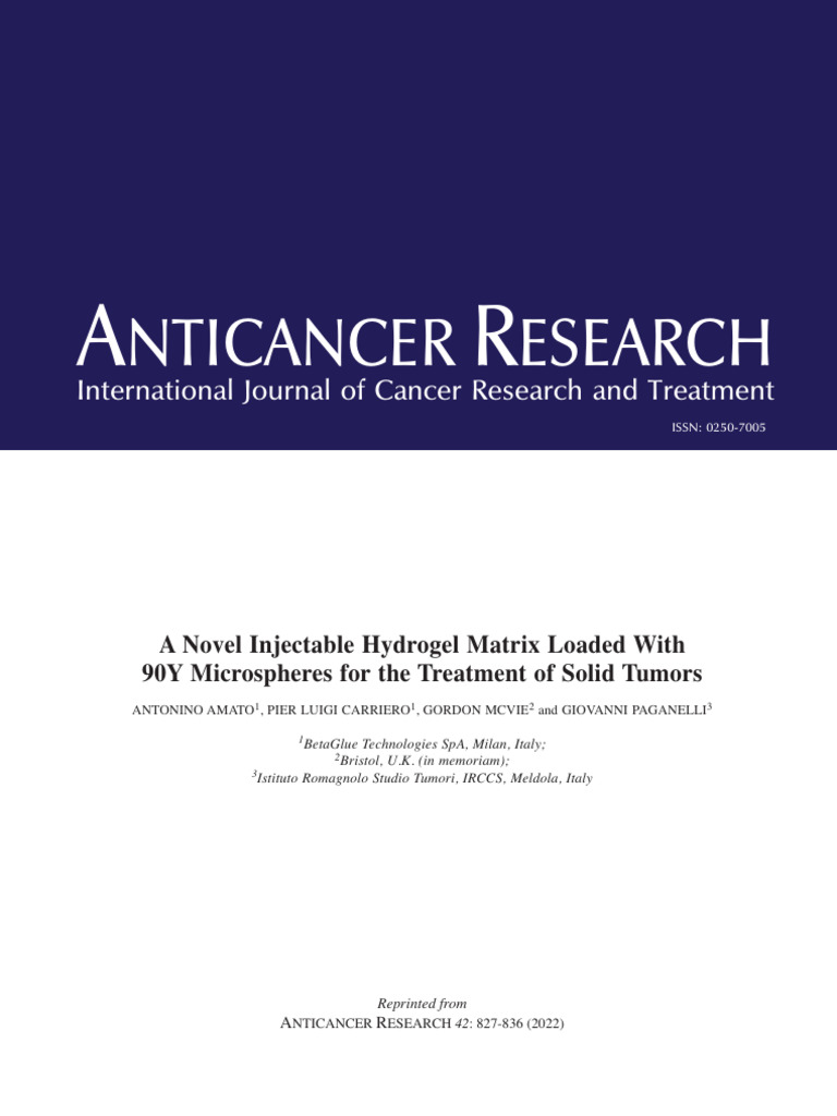 ANTICANCER RESEARCH PAPER 2022 | PDF | Radiation Therapy | Diseases And ...