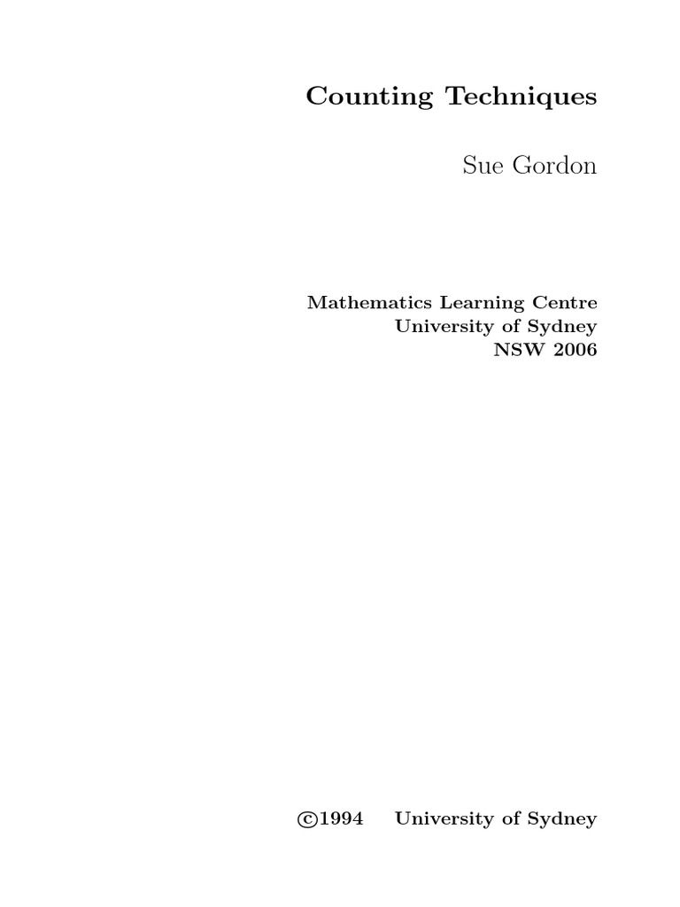 Counting Techniques | PDF | Permutation | Numbers