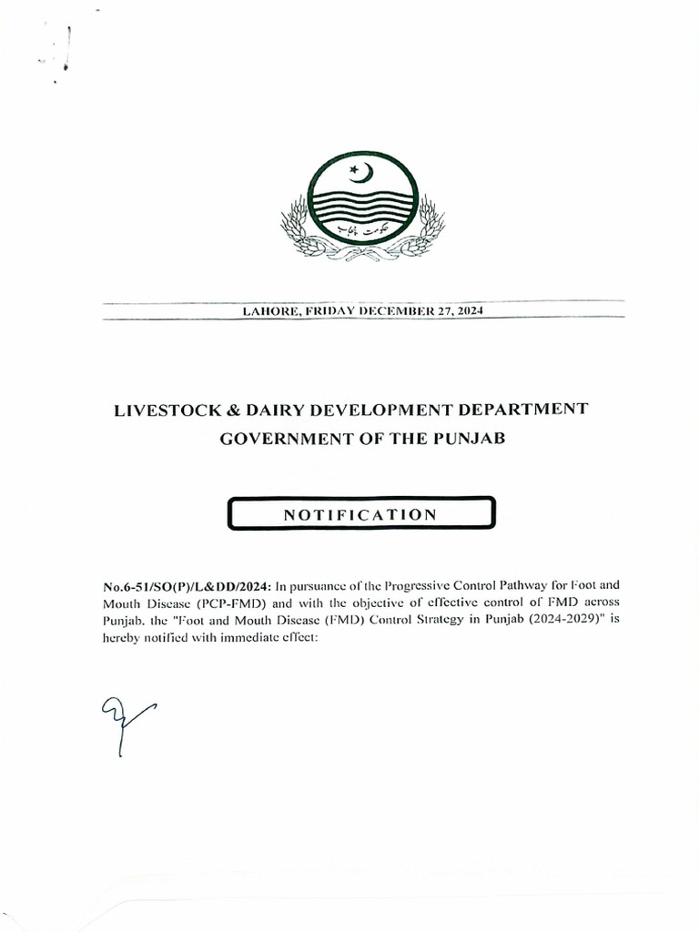 Notified FMD Control Strategy (2024-29) 27-12-24 | PDF