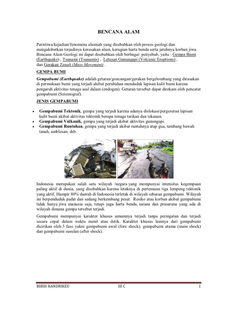 Artikel Bencana Alam di Indonesia | PDF | Sains & Matematika