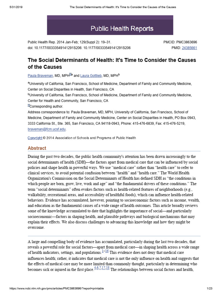 Social Determinants of Health Explained | PDF | Stress (Biology ...
