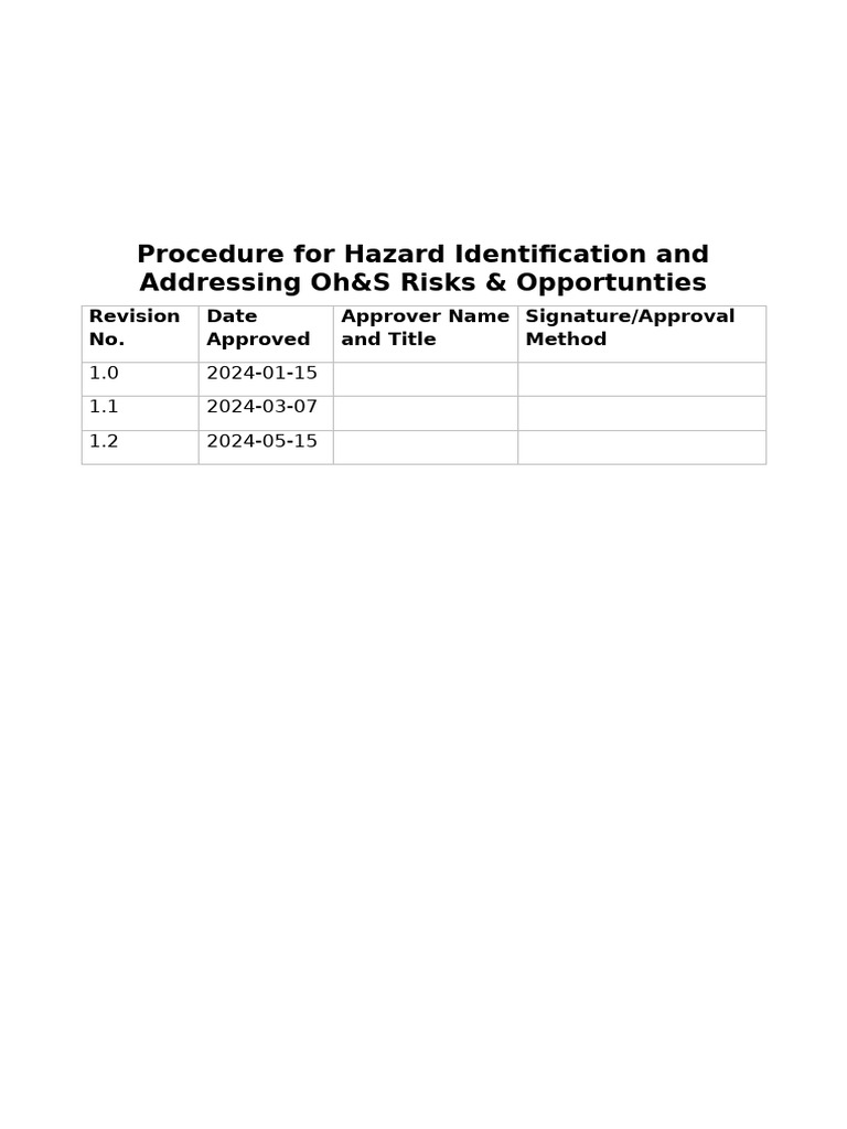 OH&S Hazard Management Guide | PDF | Risk | Risk Assessment