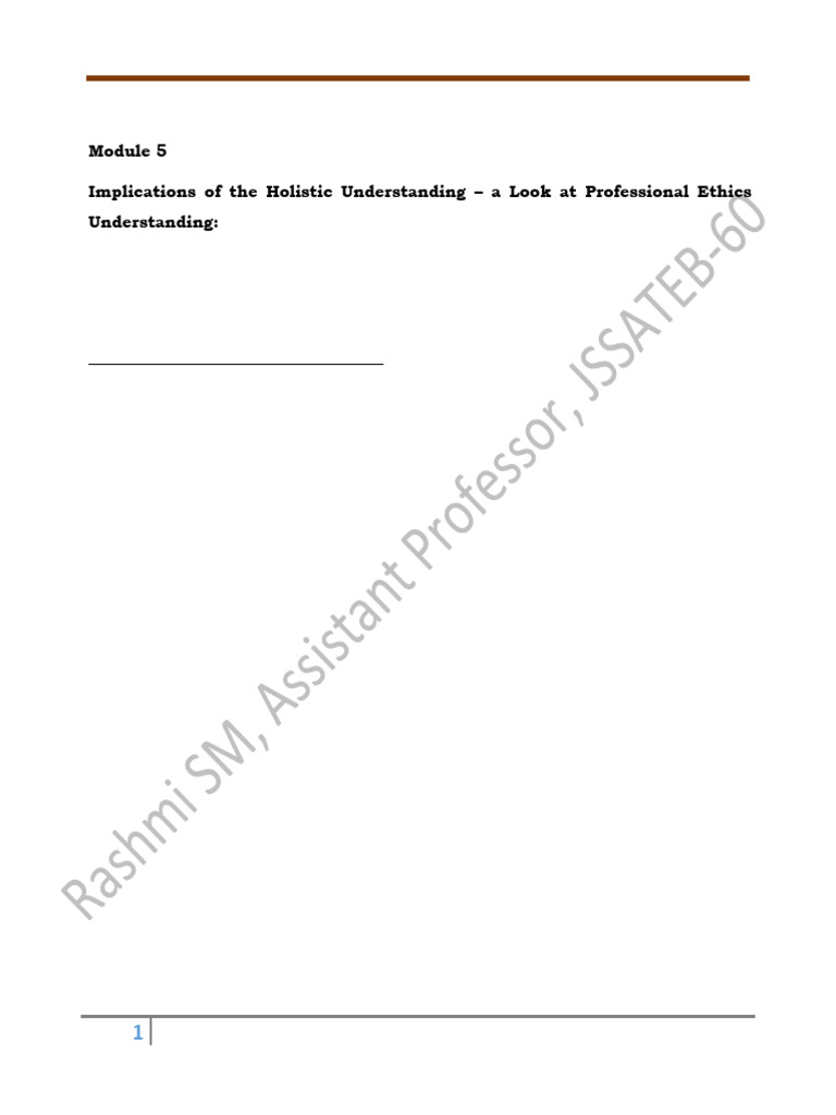 Module 5-Implications of the Holistic Understanding – a Look at ...