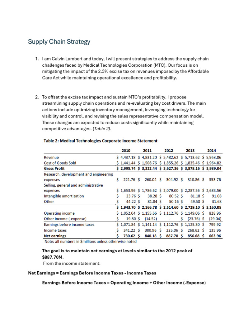 Supply Chain Strategy Pdf Forecasting Taxes