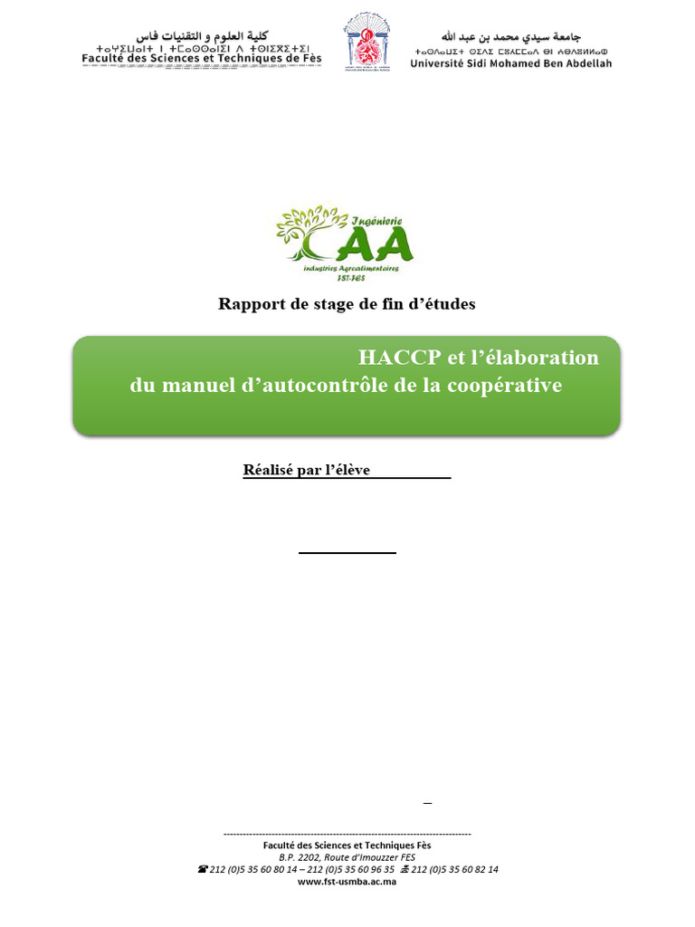 Mise à jour HACCP chez COLAINORD | PDF | Analyse des dangers et points ...