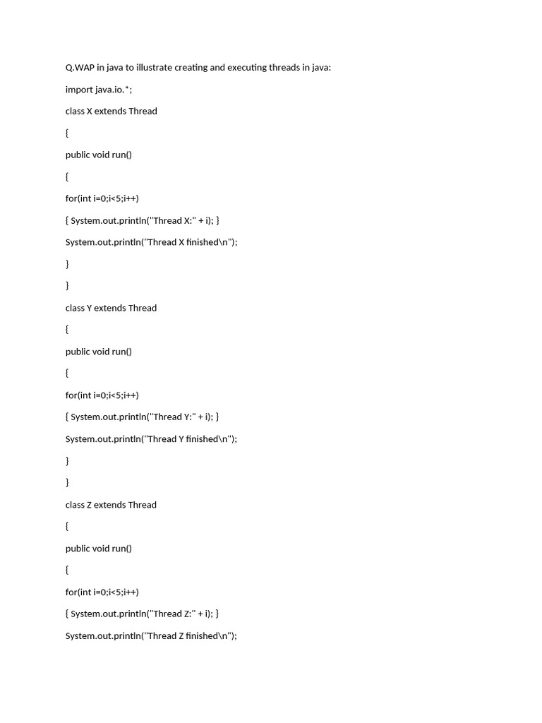 Java Thread Creation and Execution Example | PDF
