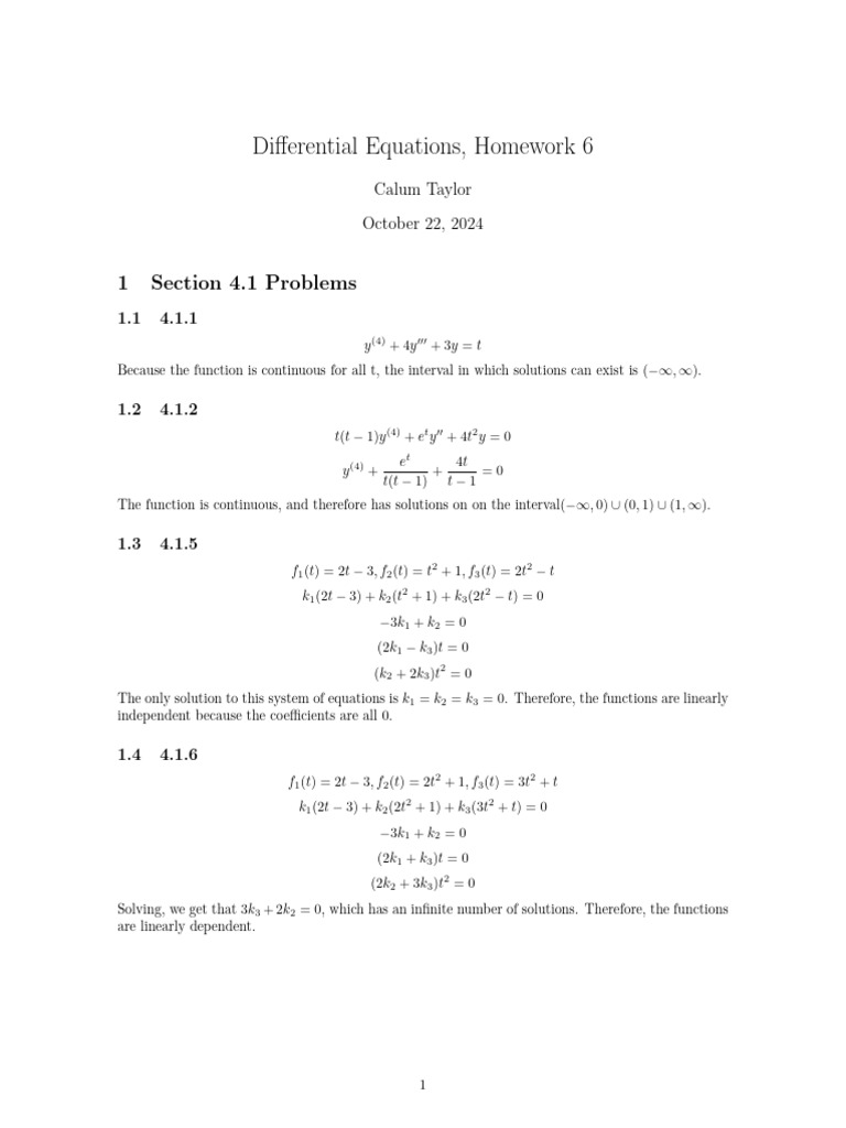 HW_6 | PDF | Equations | Subtraction