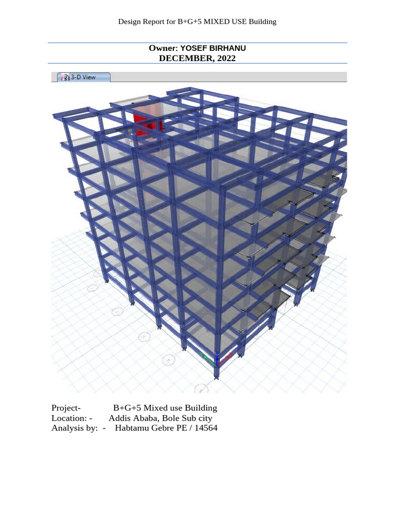 Structural Design for B+G+5 Building | PDF | Wall | Concrete