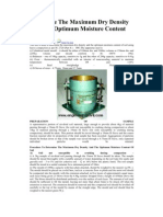 Determine The Maximum Dry Density and The Optimum Moisture Content of Soil