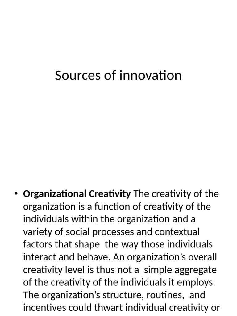 Sources of Innovation Explained | PDF | Innovation | Creativity
