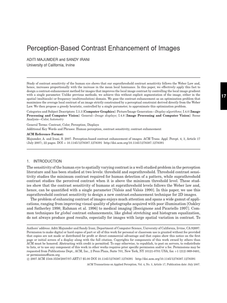 Contrast Enhancement Methods | PDF | Contrast (Vision) | Mathematical ...