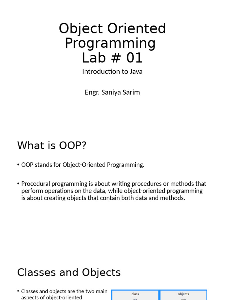 OOP Basics: Introduction to Java | PDF