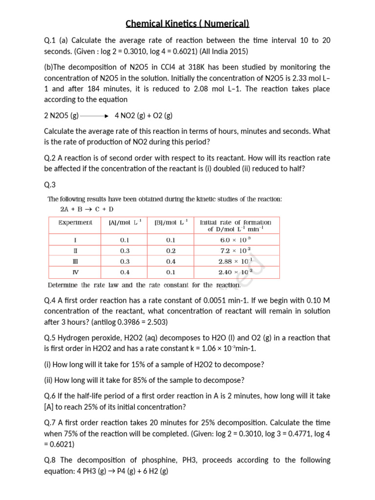 Chem Kinetics | PDF | Reaction Rate | Chemical Reactions