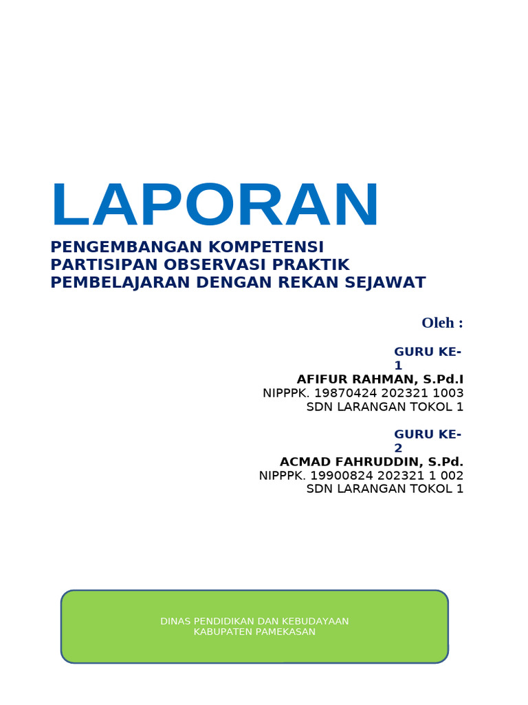 Laporan Partisipan Rekan Sejawat | PDF